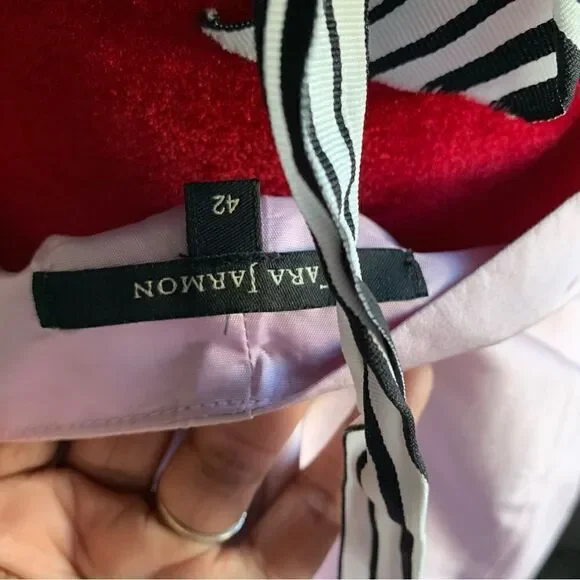 TARA JARMON PINK SILK MIDI DRESS - Picture 12 of 13